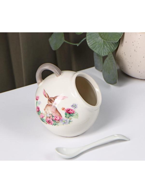 Сахарница с ложкой Доляна «Зайка», 200 мл