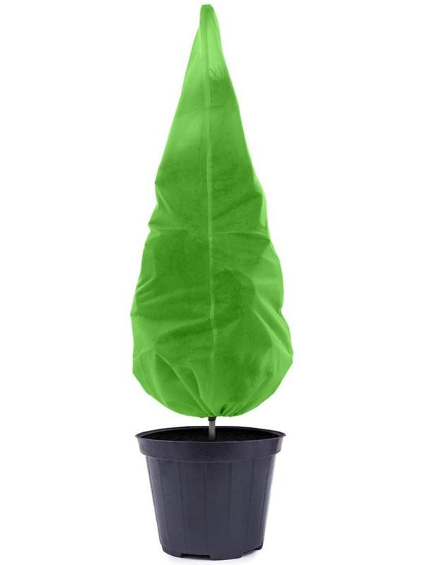 Чехол для растений, конус на завязках, 120 × 100 см, спанбонд с УФ-стабилизатором, плотность 60 г/м², зелёный