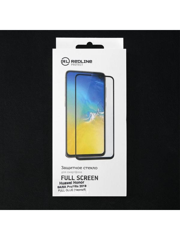 Защитное стекло Red Line для Huawei Honor 8A/8A Pro/Y6s 2019,Full screen,полный клей,черное