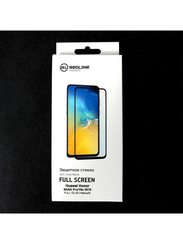 Защитное стекло Red Line для Huawei Honor 8A/8A Pro/Y6s 2019,Full screen,полный клей,черное
