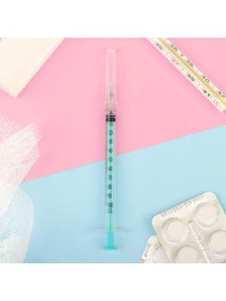 Шприц инсулиновый 1 мл U-40, U-100 с надетой иглой, 26G, 0,45 х 13 мм, МПК Елец, Россия