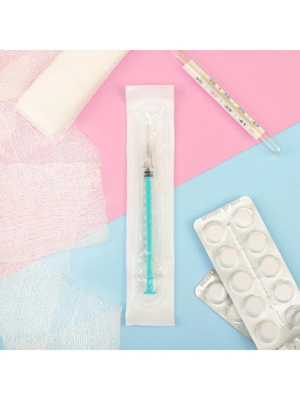 Шприц инсулиновый 1 мл U-40, U-100 с надетой иглой, 26G, 0,45 х 13 мм, МПК Елец, Россия