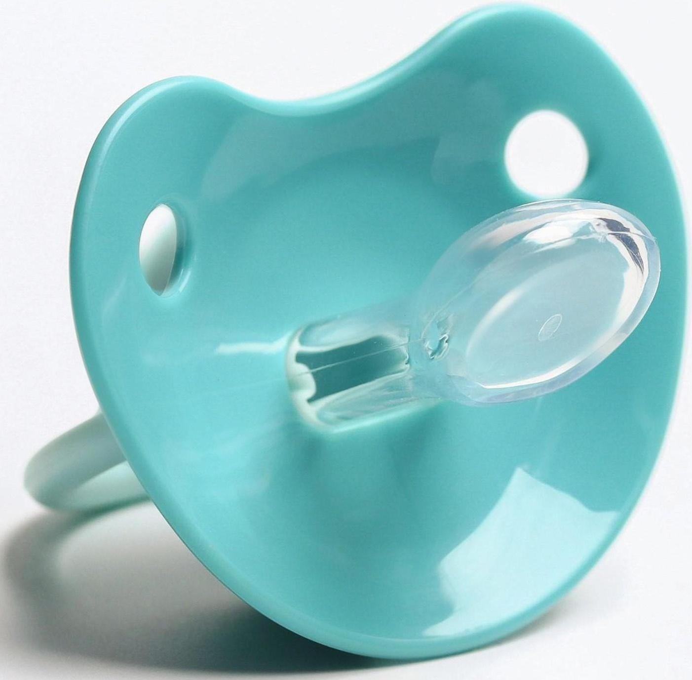 Соска-пустышка ортодонтическая, силикон, от 0 мес., цвет бирюзовый