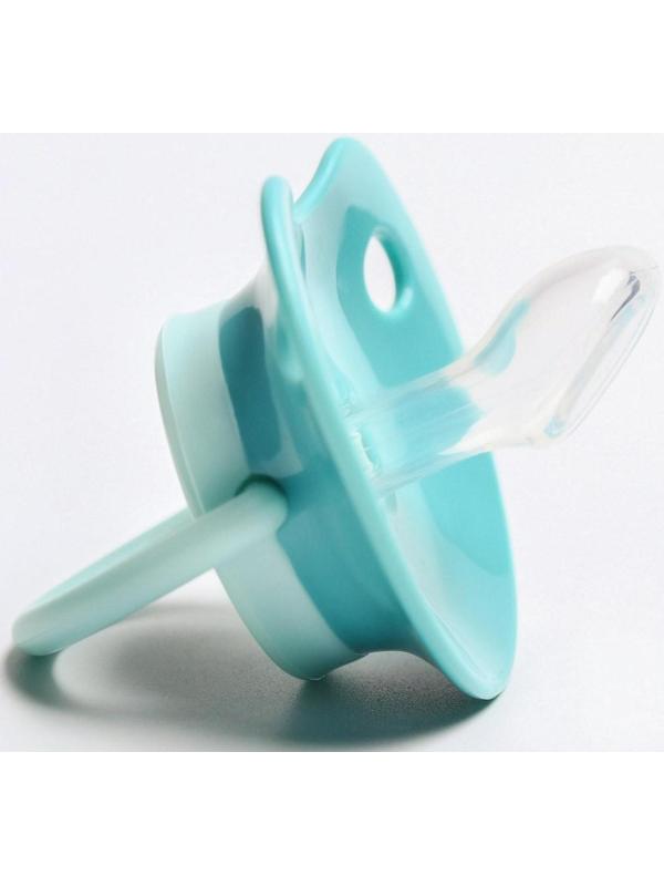 Соска-пустышка ортодонтическая, силикон, от 0 мес., цвет бирюзовый