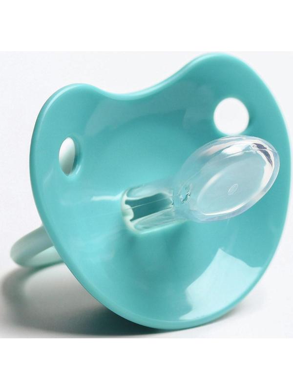 Соска-пустышка ортодонтическая, силикон, от 0 мес., цвет бирюзовый