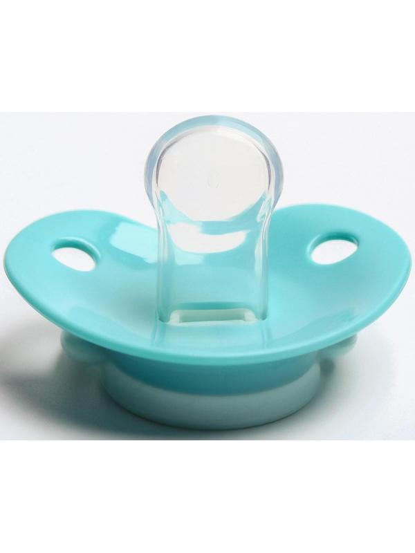 Соска-пустышка ортодонтическая, силикон, от 0 мес., цвет бирюзовый