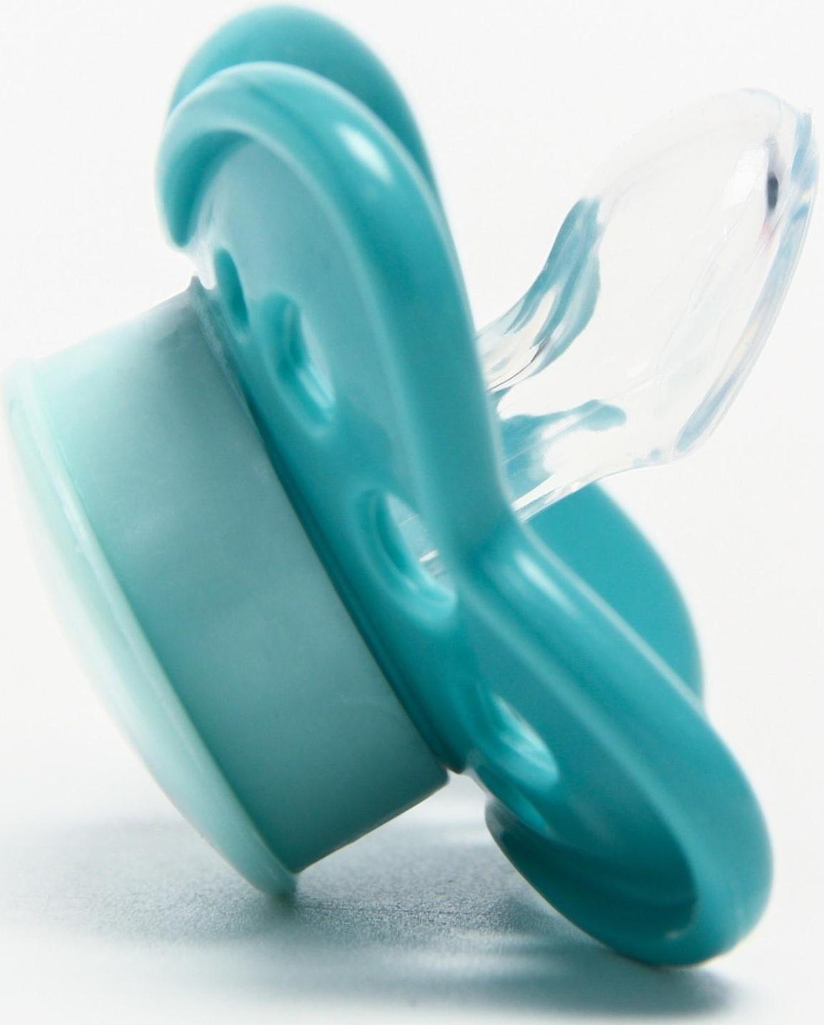 Соска-пустышка ортодонтическая, силикон, +0мес., цвет бирюзовый