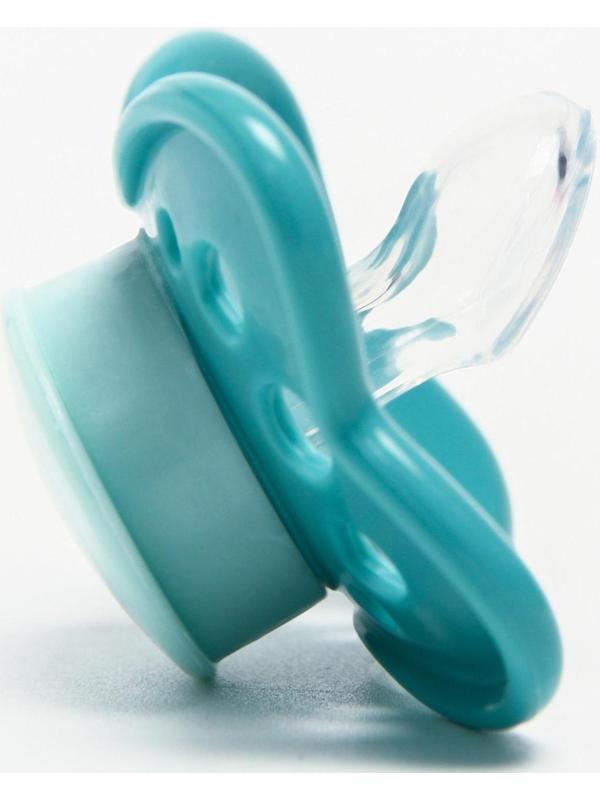 Соска-пустышка ортодонтическая, силикон, +0мес., цвет бирюзовый