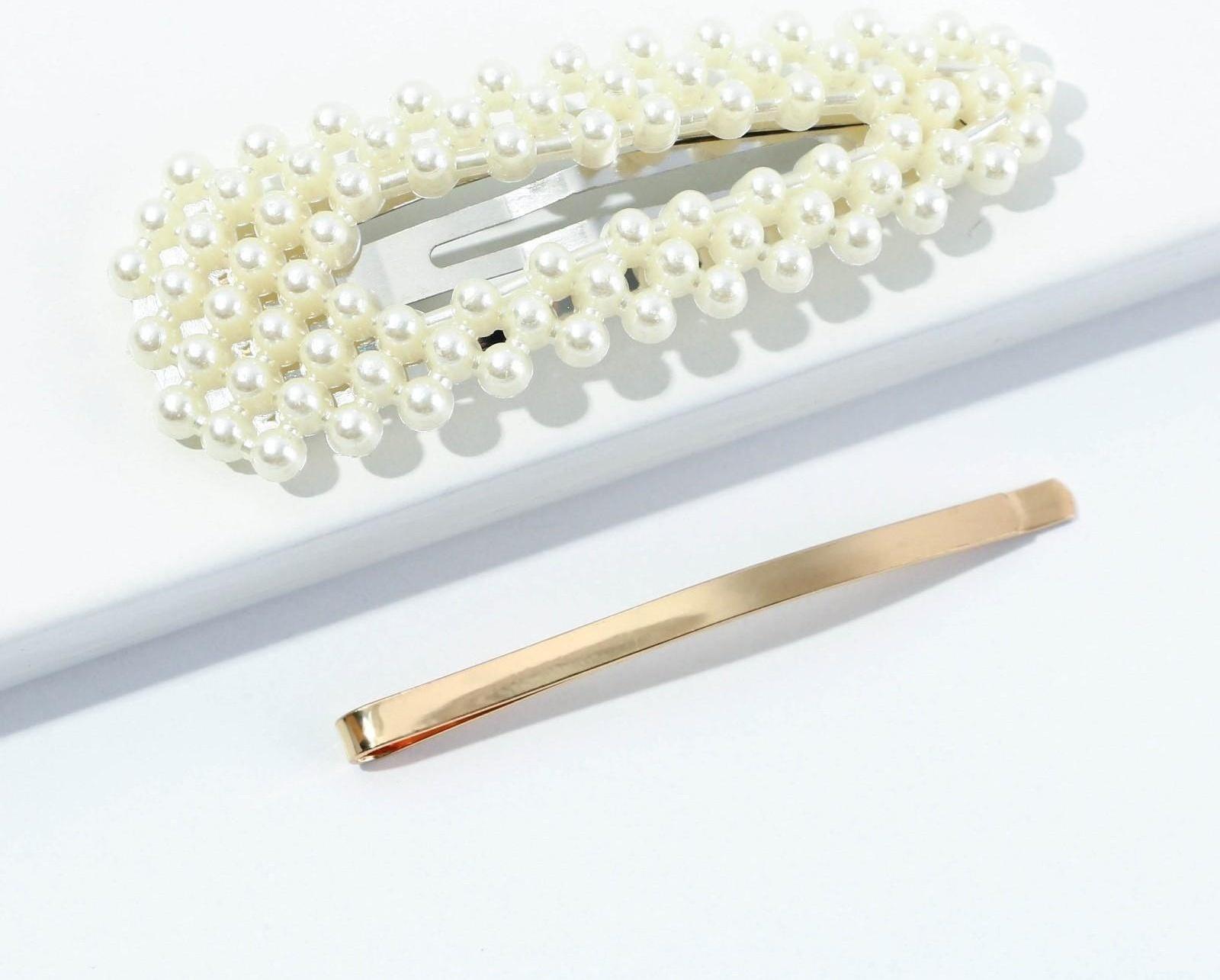 Заколка и невидимка для волос на подложке With love, 2 шт.