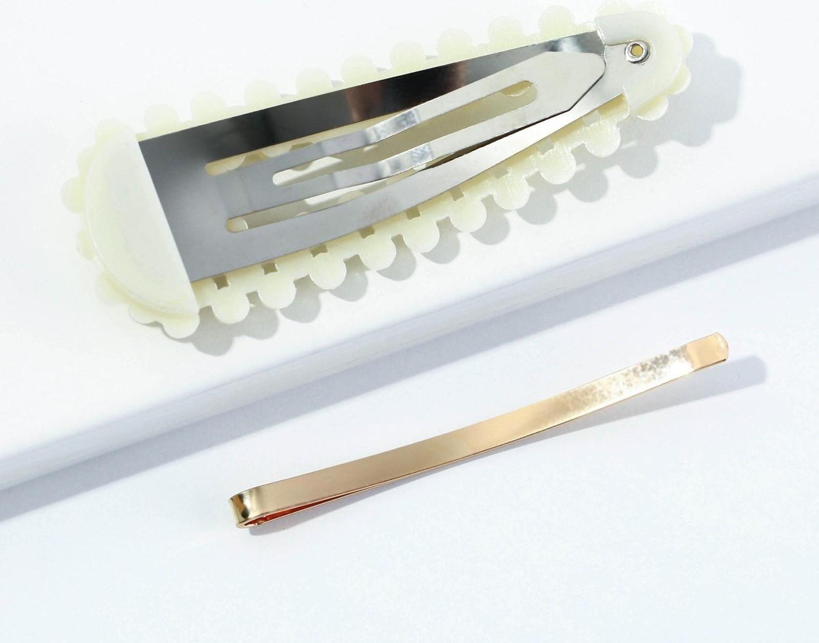 Заколка и невидимка для волос на подложке With love, 2 шт.