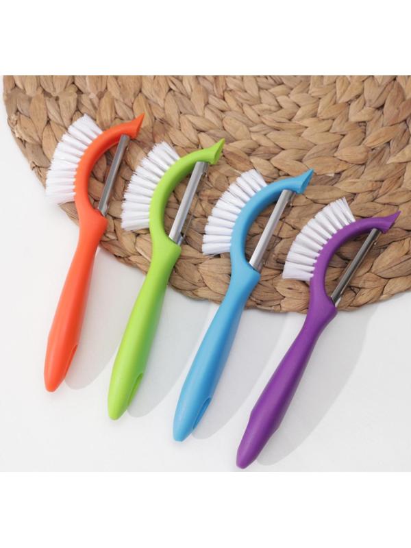 Овощечистка «Сарбо», 18,5×5 см, с щеткой, цвет МИКС