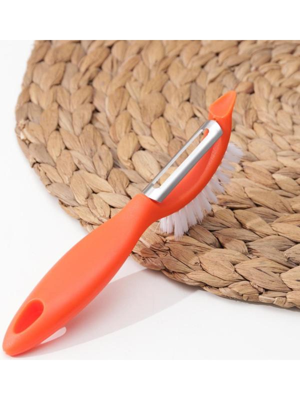 Овощечистка «Сарбо», 18,5×5 см, с щеткой, цвет МИКС