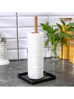 Подставка под бумажные полотенца Доляна, 30×15×15 см, цвет чёрный