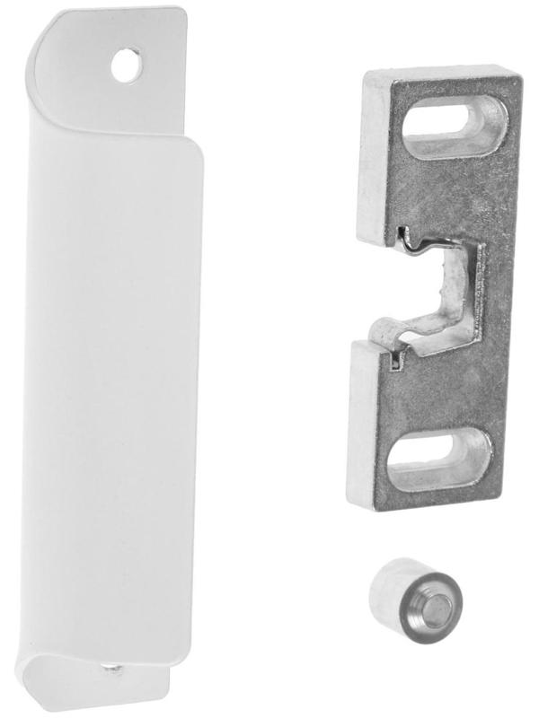 Ручка балконная с защелкой, белая