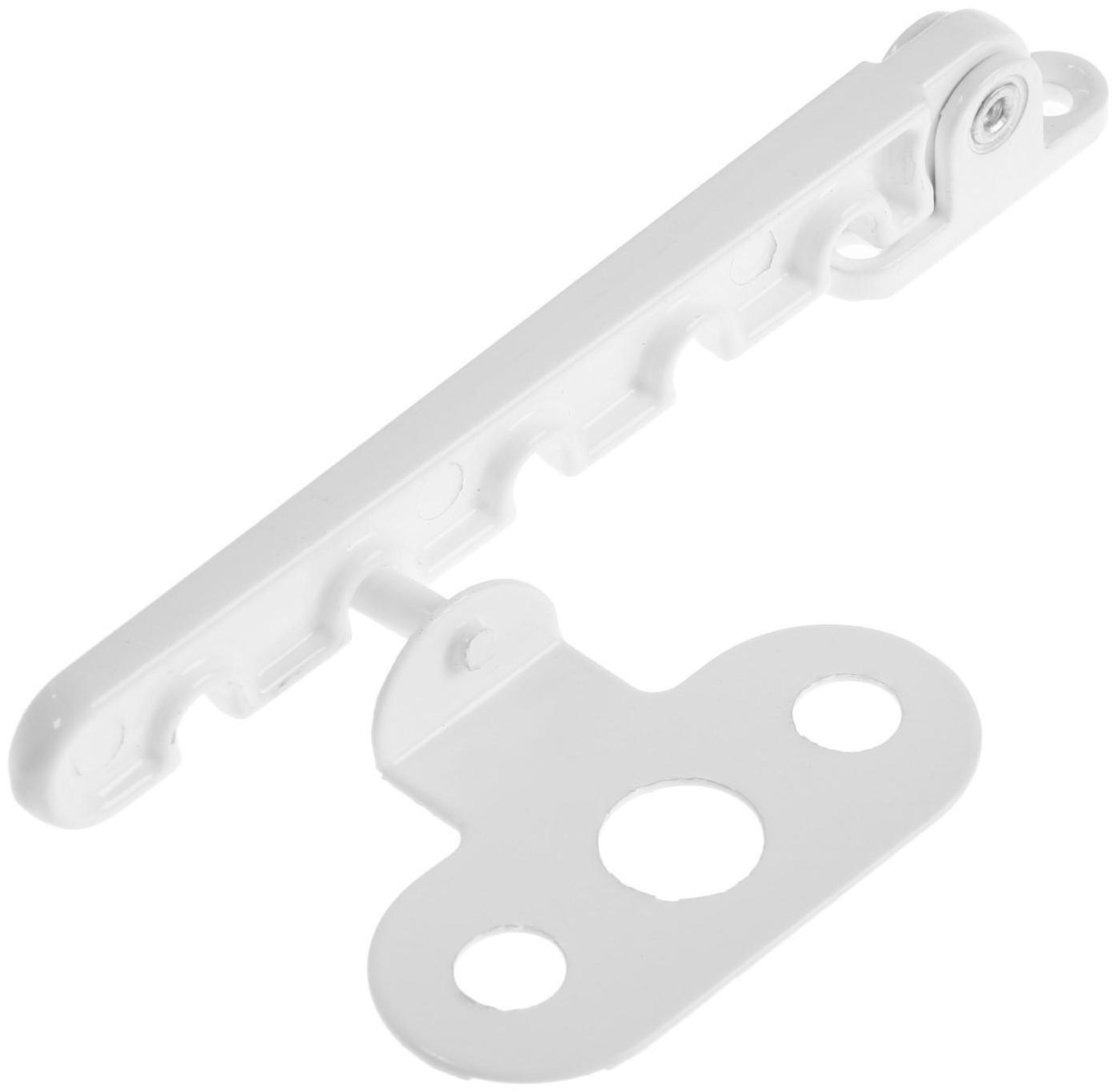 Ограничитель оконный, металлический  для окон ПВХ, белый