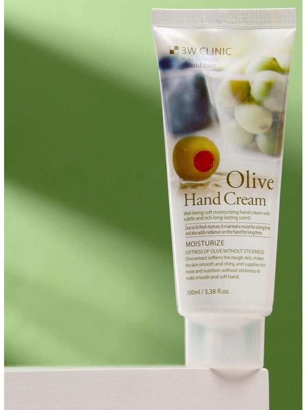 Увлажняющий крем для рук с экстрактом оливы 3W CLINIC Moisturizing Olive Hand Cream, 100 мл