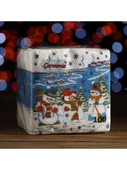 Новогодние салфетки бумажные Гармония цвета многоцветие 