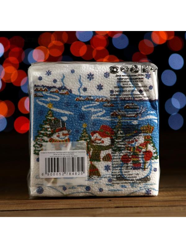 Новогодние салфетки бумажные Гармония цвета многоцветие 