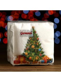 Новогодние салфетки бумажные Гармония цвета многоцветие 