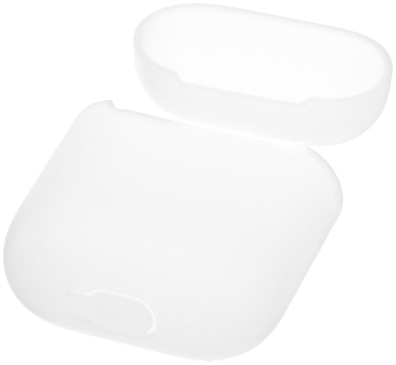 Чехол LuazON для футляра AirPods 1/2, мат. верха: силикон, 56х24х47 мм, люминесцентный белый