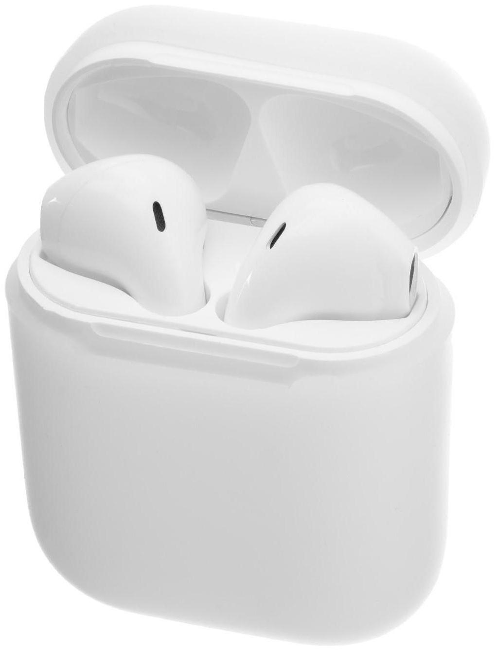 Чехол LuazON для футляра AirPods 1/2, мат. верха: силикон, 56х24х47 мм, люминесцентный белый