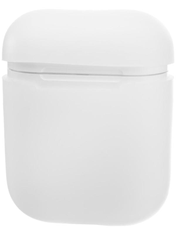 Чехол LuazON для футляра AirPods 1/2, мат. верха: силикон, 56х24х47 мм, люминесцентный белый