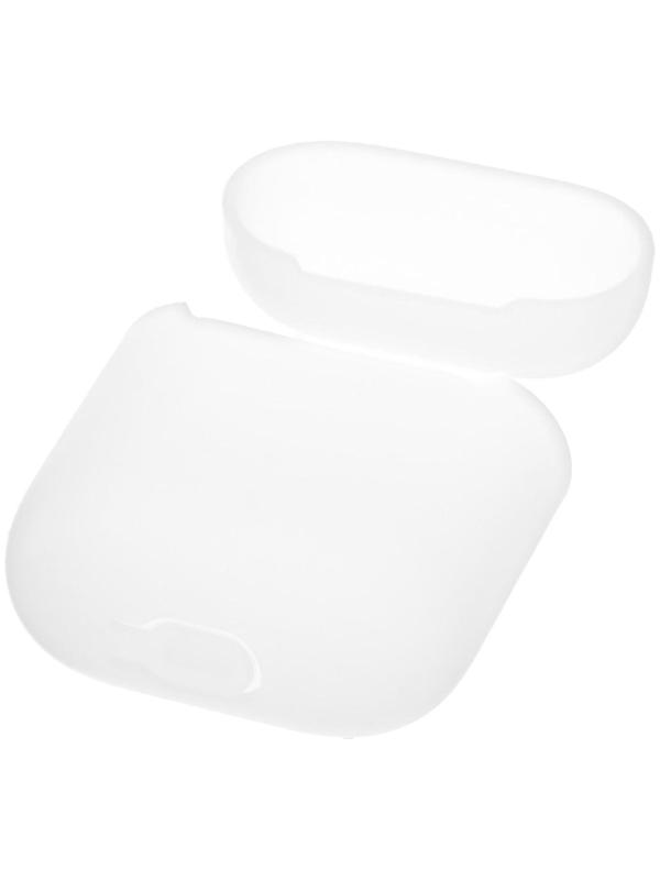 Чехол LuazON для футляра AirPods 1/2, мат. верха: силикон, 56х24х47 мм, люминесцентный белый