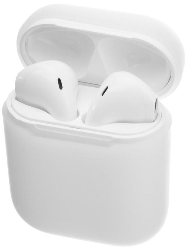 Чехол LuazON для футляра AirPods 1/2, мат. верха: силикон, 56х24х47 мм, люминесцентный белый