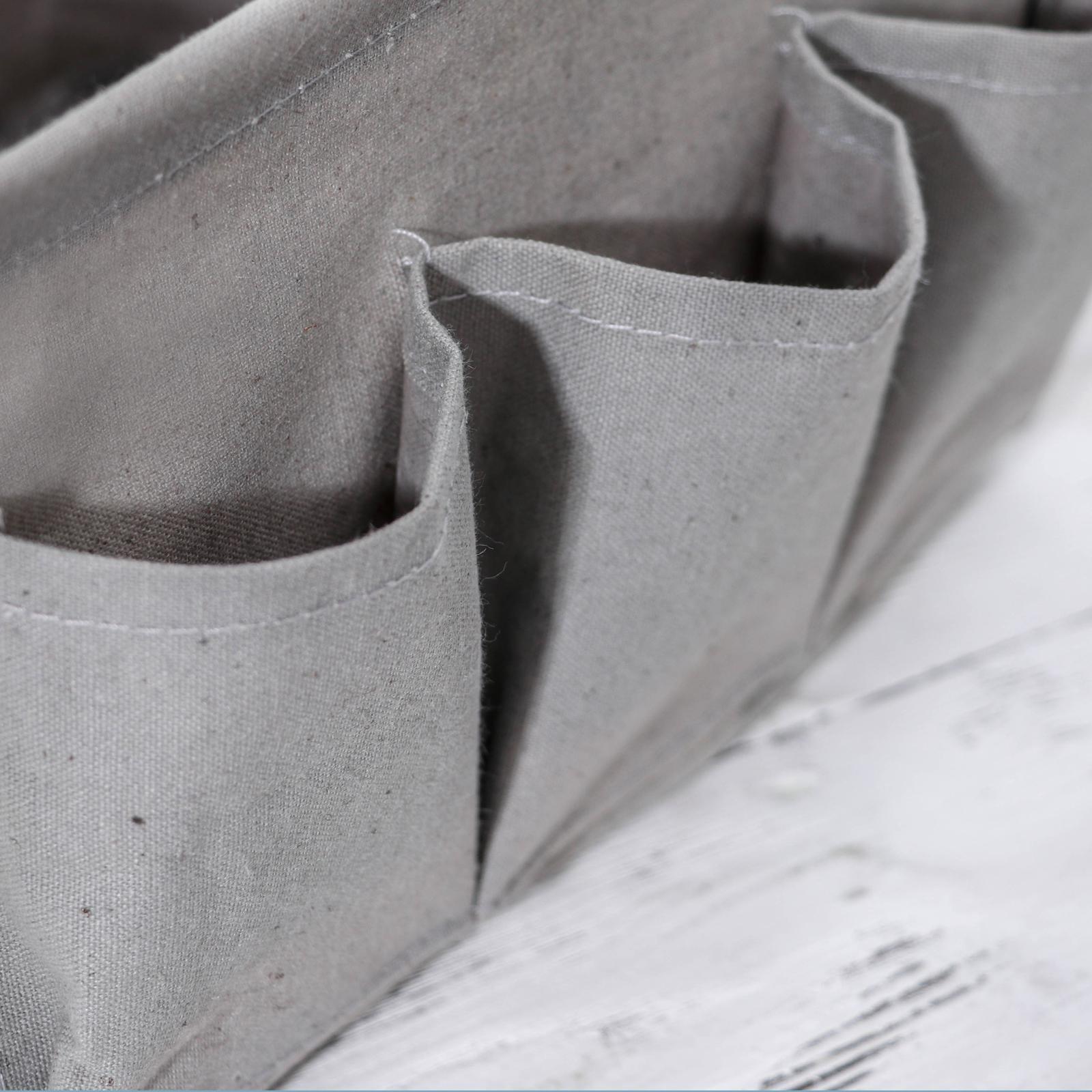 Корзинка для хранения «Тая», 3 кармана, 30×24×18 см, цвет серый