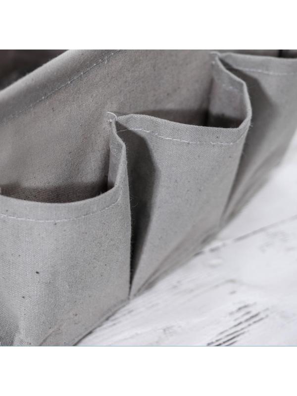 Корзинка для хранения «Тая», 3 кармана, 30×24×18 см, цвет серый