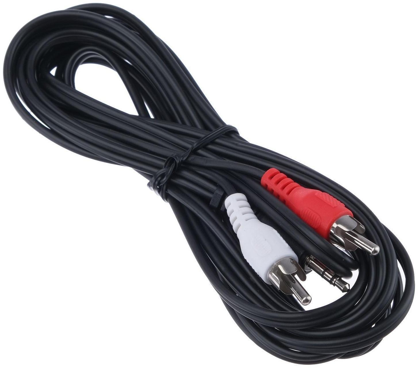 Кабель-переходник аудио Cablexpert CCA-458, Jack 3.5 мм(m)-2xRCA(m), 2.5 м, черный