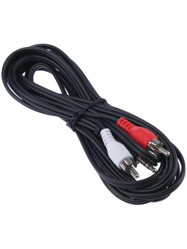 Кабель-переходник аудио Cablexpert CCA-458, Jack 3.5 мм(m)-2xRCA(m), 2.5 м, черный