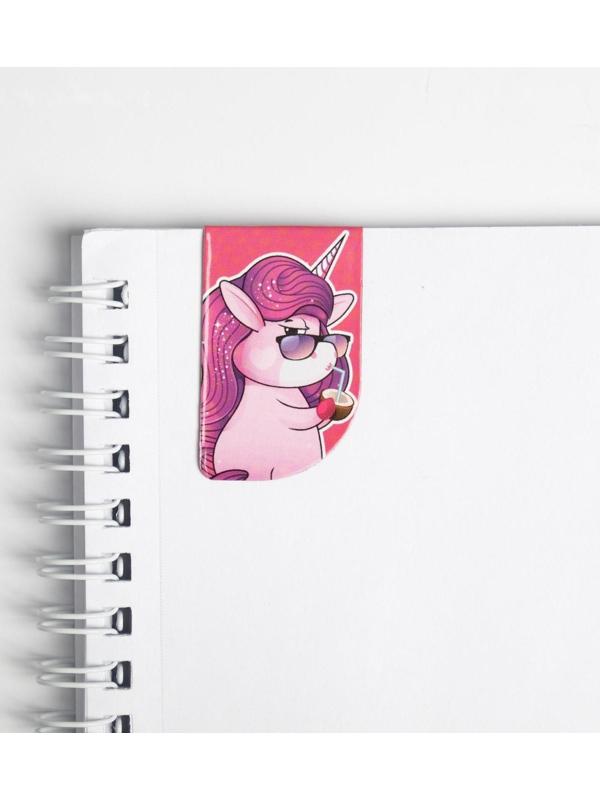Магнитные закладки Unicorn time на открытке, 4 шт