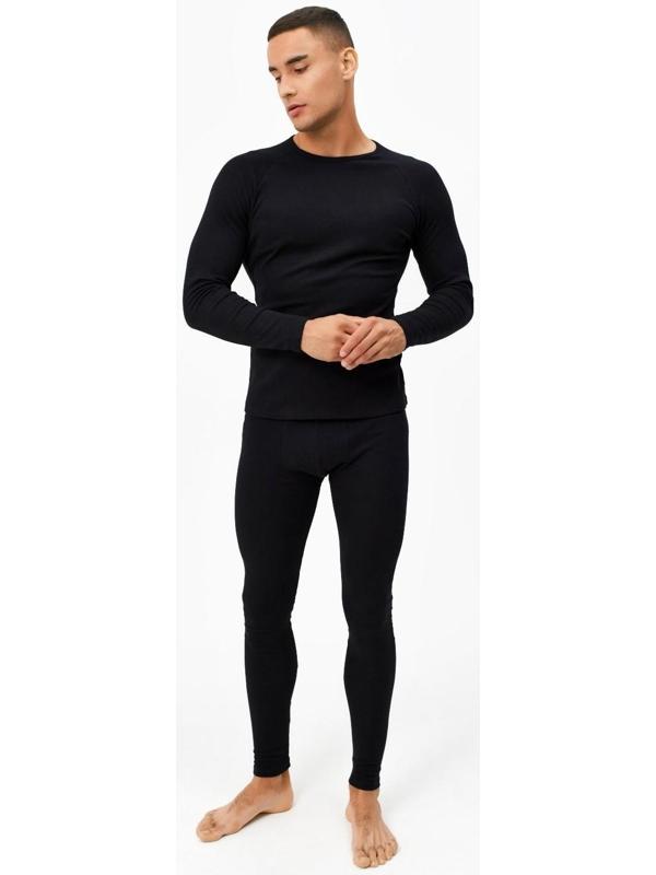 Термобельё мужское (джемпер, брюки) цвет чёрный, р-р 52