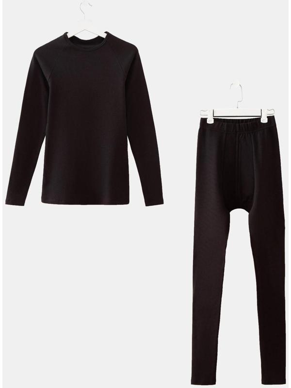 Термобельё мужское (джемпер, брюки) цвет чёрный, р-р 54