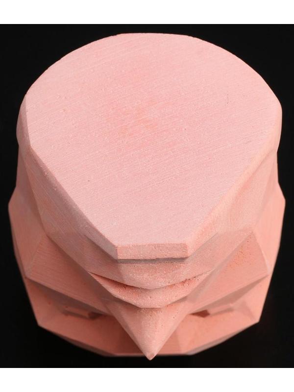 Кашпо полигональное из гипса «Голова», розовое, 7,5 х 9 см, 0,2 л.