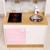 Игровая мебель «Детская кухня», цвет корпуса бело-бежевый, цвет фасада бело-розовый, фартук цветы