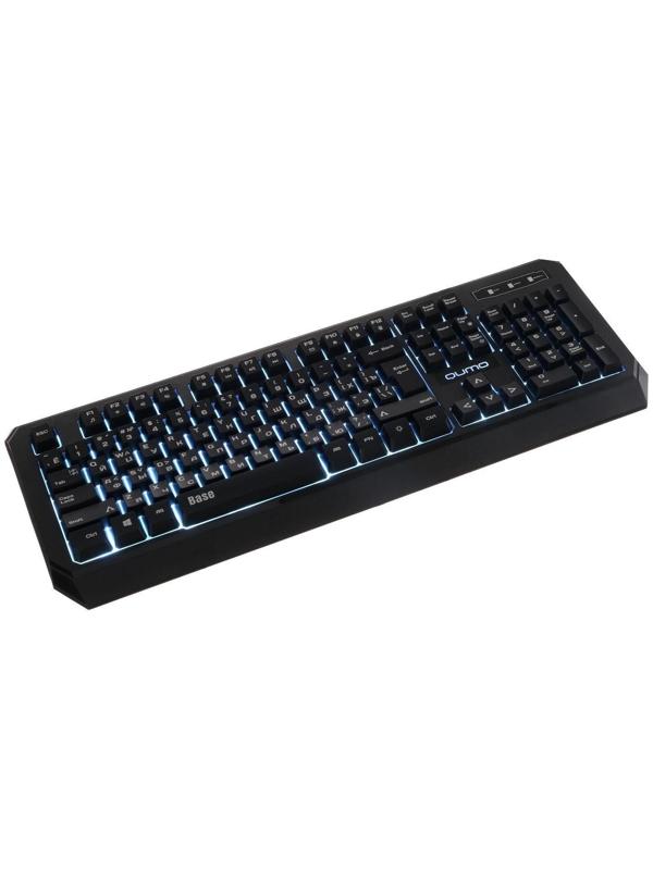 Клавиатура Qumo Base K59, проводная, мембранная, 104 клавиши, USB, подсветка, чёрная