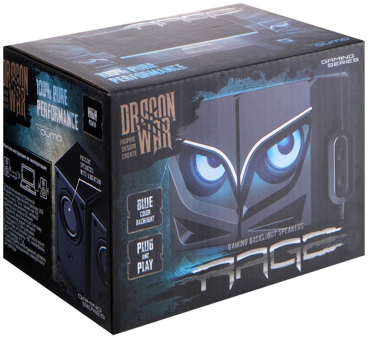 Компьютерные колонки 2.0 Qumo Rage AS005, 10 Вт, USB, чёрные