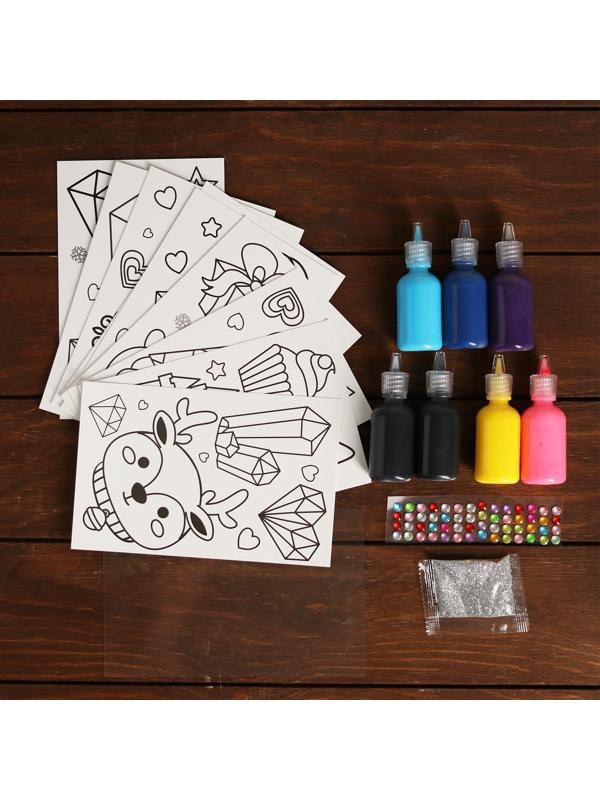 Набор для творчества «Раскрась витражики - холодная принцесса», 20 шт в наборе