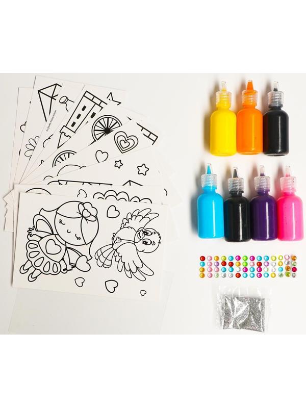 Набор для творчества «Раскрась витражики - милая принцесса», 20 шт в наборе