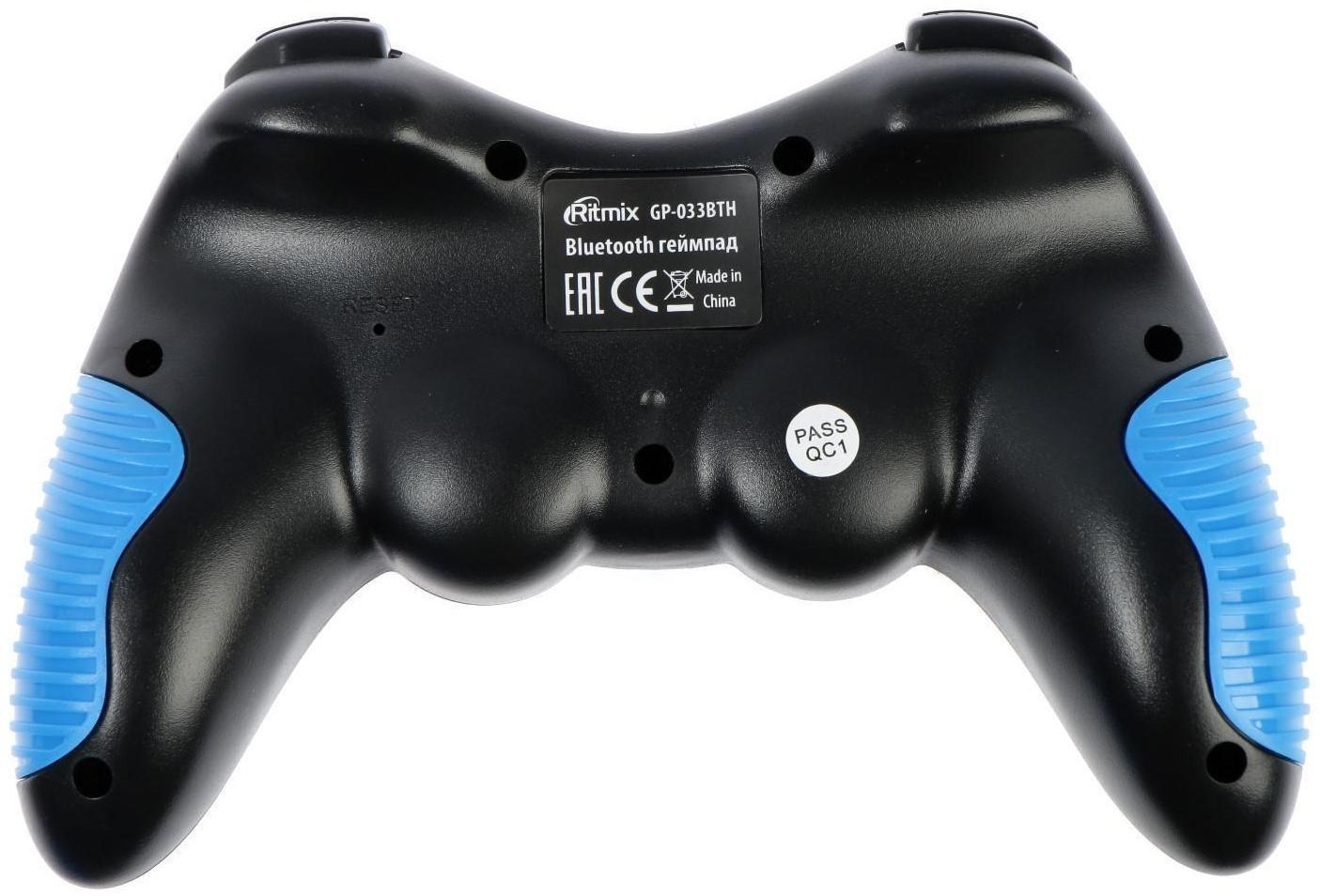Геймпад Ritmix GP-033BTH, Bluetooth, для PC/iOS/Android, 350 мАч, черно-синий