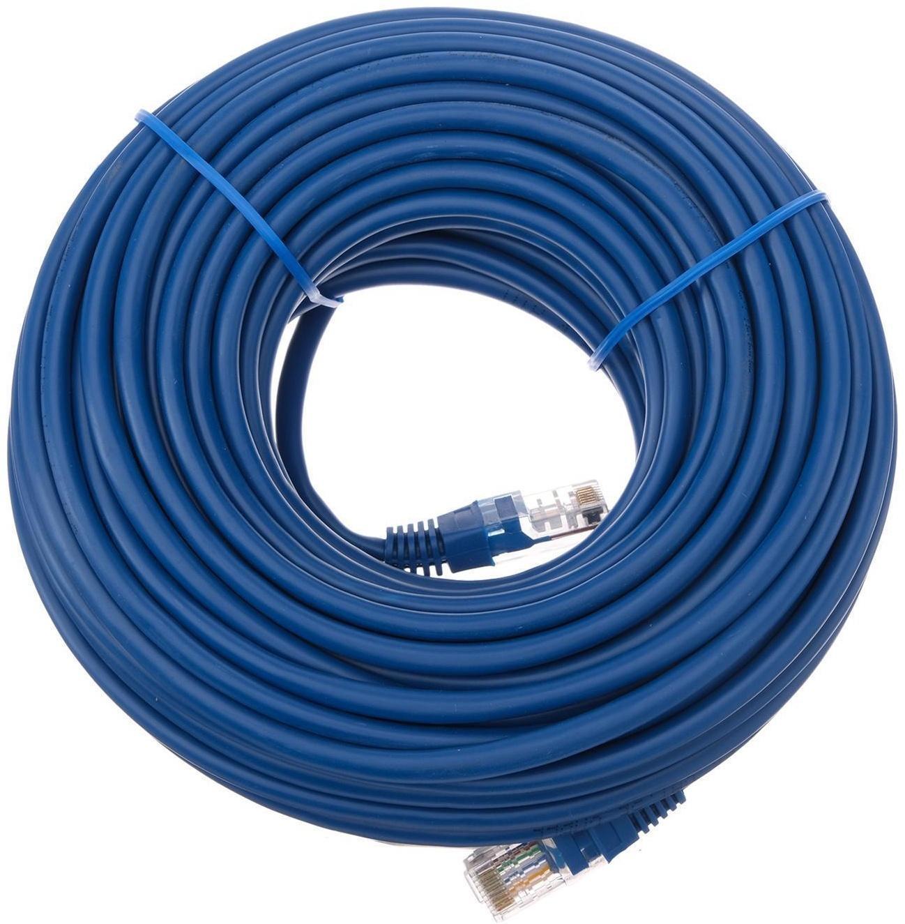 Патч-корд Gembird PP12e-20M/B, UTP 5е кат., RJ-45(m)-RJ-45(m), 20 м, синий