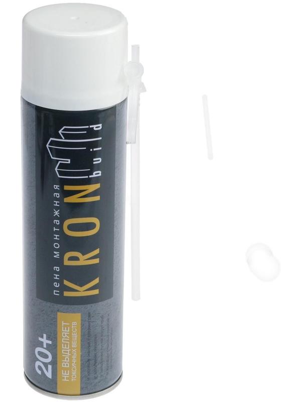 Пена монтажная KRONbuild 20+, адаптерная, всесезонная, 500 мл