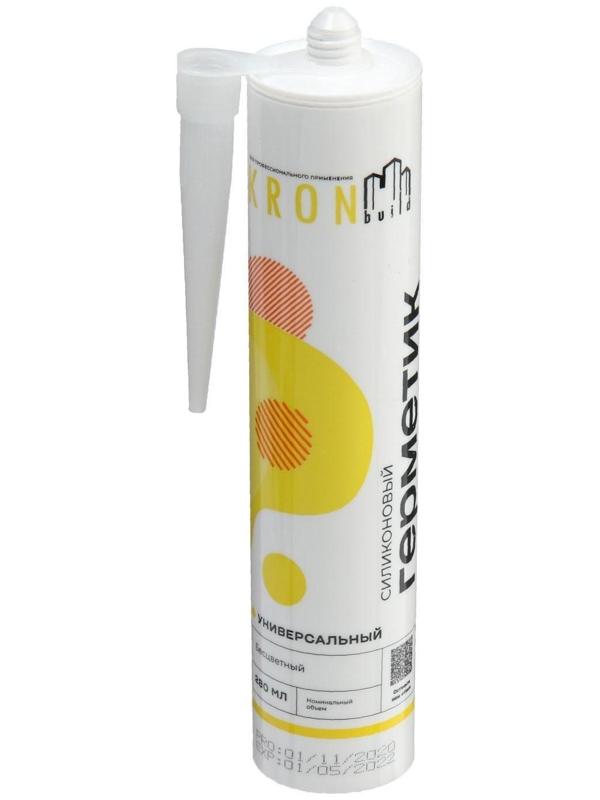 Герметик KRONbuild, силиконовый, универсальный, прозрачный, 280 мл