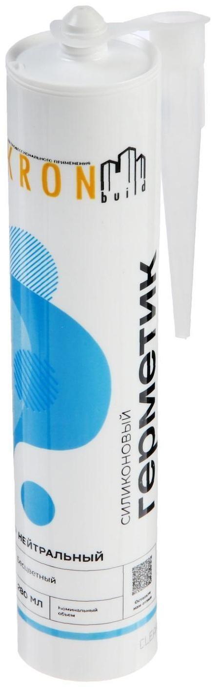 Герметик KRONbuild, силиконовый, нейтральный, прозрачный, 280 мл