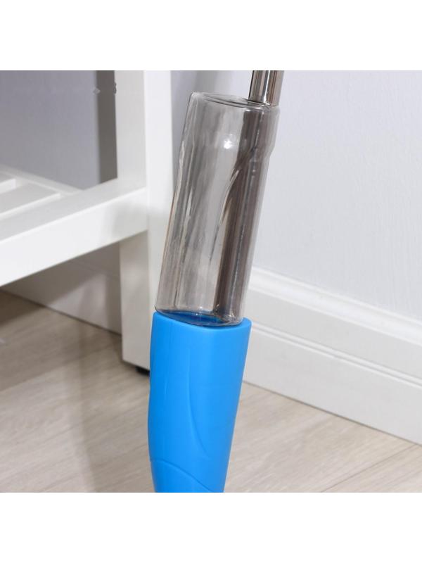 Швабра для мытья пола с распылителем и щёткой Доляна, насадка из микрофибры 42×14 см, стальная ручка 120 см, цвет МИКС