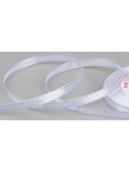 Лента атласная «Серебряные нити», 6 мм × 23 ± 1 м, цвет белый №001