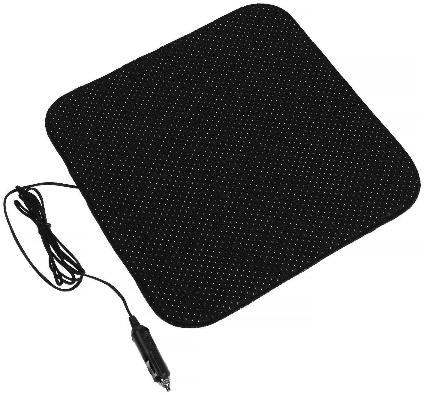 Подогрев сидений Cartage, без спинки, без регулятора, 12 В, 30 Вт, 38х38 см, греющий жгут - нити MicroHEAT