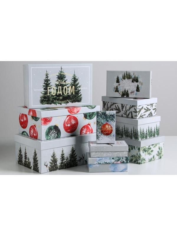 Набор подарочных коробок 10 в 1 «Акварельный», 12 × 7 × 4 - 32.5 × 20 × 12.5 см